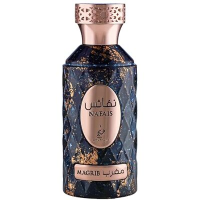 KHADLAJ PERFUMES Nafais Magrib Eau De Parfum, 100ml, Parfum Unisexe au Yuzu et Fruits Tropicaux, Bouteille en Verre, Longue Durée KHADLAJ PERFUMES Nafais Magrib Eau De Parfum, 100ml, Parfum Unisexe au Yuzu et Fruits Tropicaux, Bouteille en Verre, Longue Durée