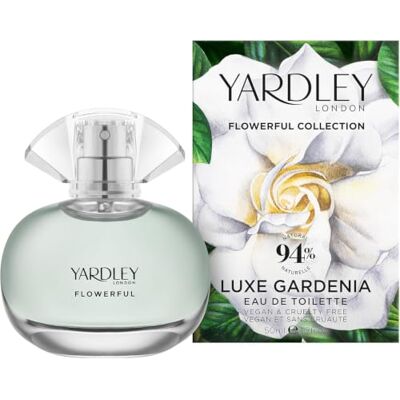 Yardley London Luxe Gardenia Eau de toilette, parfum floral pour femme avec des notes de bergamote et de sel de mer, parfum élégant gardénia pour femme, 50 ml Yardley London Luxe Gardenia Eau de toilette, parfum floral pour femme avec des notes de bergamote et de sel de mer, parfum élégant gardénia pour femme, 50 ml