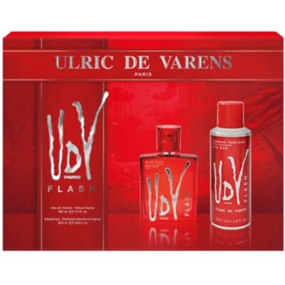 Ulric de Varens Coffret Parfum Homme UDV Flash Eau de Toilette 100 ml + Déodorant Spray 200 ml Fougère Orientale Marine Made in France Ulric de Varens Coffret Parfum Homme UDV Flash Eau de Toilette 100 ml + Déodorant Spray 200 ml Fougère Orientale Marine Made in France