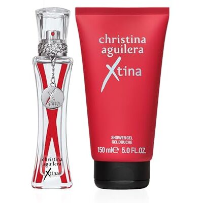 Christina Aguilera Coffret Xtina, Eau de Parfum Spray, Gel Douche, Senteur Florale et Fruitée, Parfum Femme, Cadeau pour Femme Christina Aguilera Coffret Xtina, Eau de Parfum Spray, Gel Douche, Senteur Florale et Fruitée, Parfum Femme, Cadeau pour Femme