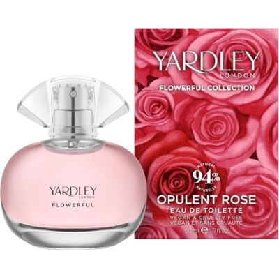Yardley London Opulent Rose Eau de Toilette 50 ml Floral Perfume with Notes of Amber and Musk, Sophisticated Rose Fragrance, Long-Lasting Scent, Vegan, Cruelty Free Yardley London Opulent Rose Eau de Toilette 50 ml Floral Perfume with Notes of Amber and Musk, Sophisticated Rose Fragrance, Long-Lasting Scent, Vegan, Cruelty Free