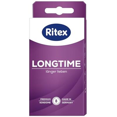 Ritex Longtime Lot de 8 préservatifs avec double anneau pour un jeu sexuel particulièrement long, fabriqués en Allemagne Ritex Longtime Lot de 8 préservatifs avec double anneau pour un jeu sexuel particulièrement long, fabriqués en Allemagne