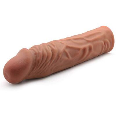 BeHorny 7.4" brun réaliste pénis manches prolongateur, circonférence supplémentaire et longueur BeHorny 7.4" brun réaliste pénis manches prolongateur, circonférence supplémentaire et longueur