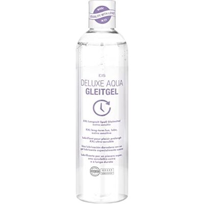 EIS Deluxe Aqua Lubrifiant Gel intime à base d'eau avec effet prolongé Extra sensible pour une sensation naturelle Transparent 300 ml EIS Deluxe Aqua Lubrifiant Gel intime à base d'eau avec effet prolongé Extra sensible pour une sensation naturelle Transparent 300 ml