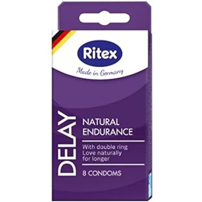 Ritex DELAY Kondome, Länger Lieben, Mit Doppel-Ring, 8 Stück, Made in Germany Ritex DELAY Kondome, Länger Lieben, Mit Doppel-Ring, 8 Stück, Made in Germany