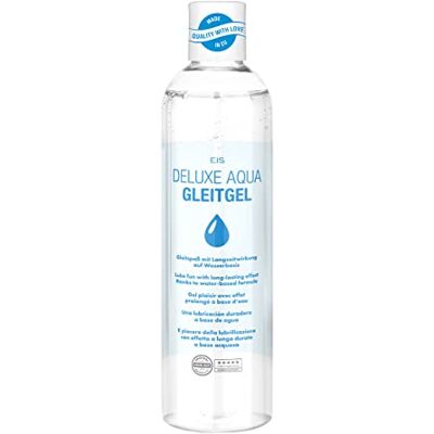 EIS Gel lubrifiant Deluxe Aqua 300 ml Lubrifiant à base d'eau Gel érotique pour hommes et femmes Lubrifiant respectueux de la peau, extra sensible Compatible avec les préservatifs Neutre. EIS Gel lubrifiant Deluxe Aqua 300 ml Lubrifiant à base d'eau Gel érotique pour hommes et femmes Lubrifiant respectueux de la peau, extra sensible Compatible avec les préservatifs Neutre.