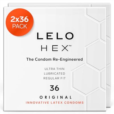 LELO HEX Original Préservatifs Ultrafins Extrêmement Robustes, Préservatifs pour Hommes, 54 mm de Diamètre (Paquet de 72) LELO HEX Original Préservatifs Ultrafins Extrêmement Robustes, Préservatifs pour Hommes, 54 mm de Diamètre (Paquet de 72)