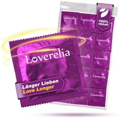 loverelia Préservatifs aimés plus longtemps 200 pièces (4 x 50 pièces) Forme profilée Pour prolonger le jeu d'amour et augmenter le plaisir Caoutchouc naturel latex Végétalien Sensation loverelia Préservatifs aimés plus longtemps 200 pièces (4 x 50 pièces) Forme profilée Pour prolonger le jeu d'amour et augmenter le plaisir Caoutchouc naturel latex Végétalien Sensation