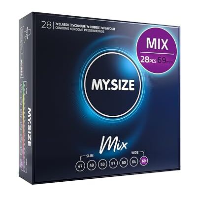 MY.SIZE Mix préservatifs taille 7, 69 mm, grand pack, contenu 28 pièces MY.SIZE Mix préservatifs taille 7, 69 mm, grand pack, contenu 28 pièces