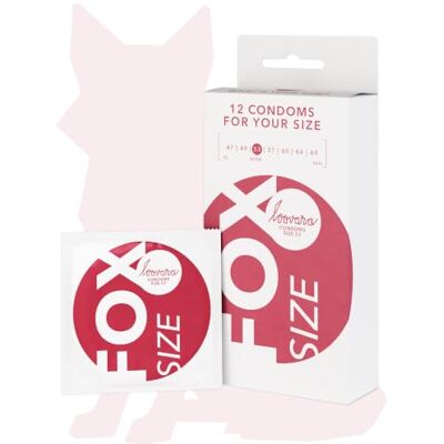 Loovara Intimate Fox 53 Lot de 12 préservatifs en caoutchouc naturel Taille 53-12 pièces Loovara Intimate Fox 53 Lot de 12 préservatifs en caoutchouc naturel Taille 53-12 pièces
