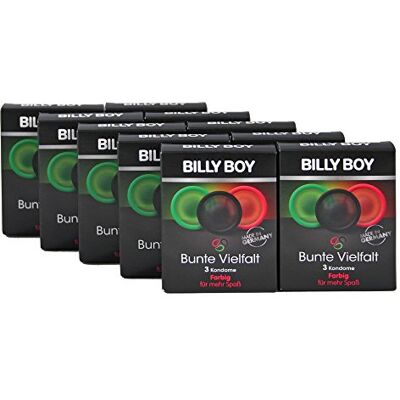 Billy Boy Bunte Vielfalt, préservatifs colorés, 10 x 3 pc. Billy Boy Bunte Vielfalt, préservatifs colorés, 10 x 3 pc.