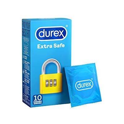 Durex Lot de 10 préservatifs transparents en latex extra sûrs Durex Lot de 10 préservatifs transparents en latex extra sûrs