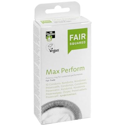 Fair Squared Préservatifs Max Perform 10 pcs 52 mm Préservatifs végétaliens 10pcs fabriqués à partir de caoutchouc naturel issu du commerce équitable préservatif ultra doux et fidèle au toucher Fair Squared Préservatifs Max Perform 10 pcs 52 mm Préservatifs végétaliens 10pcs fabriqués à partir de caoutchouc naturel issu du commerce équitable préservatif ultra doux et fidèle au toucher