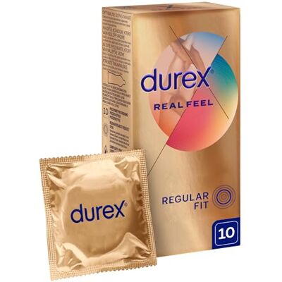 Durex Real Feel Préservatifs Préservatifs sans latex pour une peau naturelle au toucher Préservatifs sans latex (1 x 10 pièces) Durex Real Feel Préservatifs Préservatifs sans latex pour une peau naturelle au toucher Préservatifs sans latex (1 x 10 pièces)
