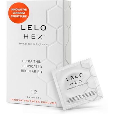 LELO HEX Original Préservatifs Ultrafins Extrêmement Robustes, Préservatifs pour Hommes, 54 mm de Diamètre (Paquet de 12) LELO HEX Original Préservatifs Ultrafins Extrêmement Robustes, Préservatifs pour Hommes, 54 mm de Diamètre (Paquet de 12)