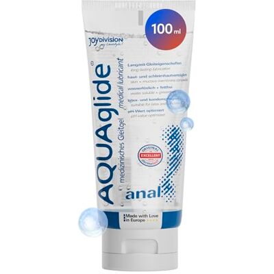 JOYDIVISION AQUAglide Lubrifiant Anal 100 ml I Lubrifiant à base d'eau I Lubrifiant Premium avec goût & parfum I Lubrifiant pour préservatifs en latex I Lubrification longue durée JOYDIVISION AQUAglide Lubrifiant Anal 100 ml I Lubrifiant à base d'eau I Lubrifiant Premium avec goût & parfum I Lubrifiant pour préservatifs en latex I Lubrification longue durée