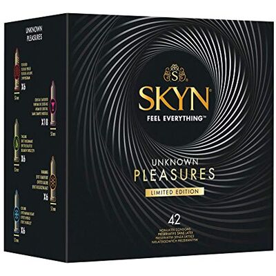 SKYN unknown Pleasure :Lot de 42 Préservatifs feel sans latex pour Homme/5 Types de Préservatifs :6 X Sensation Intense,18 X Aromatisé Cocktail,6 Xpicotements,6 Xréchauffement, 6 X Rafraichissant SKYN unknown Pleasure :Lot de 42 Préservatifs feel sans latex pour Homme/5 Types de Préservatifs :6 X Sensation Intense,18 X Aromatisé Cocktail,6 Xpicotements,6 Xréchauffement, 6 X Rafraichissant