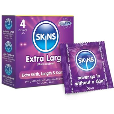 SKINS Extra large – 4 préservatifs XXL SKINS Extra large – 4 préservatifs XXL