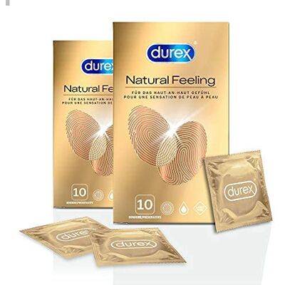Durex Natural Feeling Lot de 20 préservatifs sans latex pour une peau naturelle Durex Natural Feeling Lot de 20 préservatifs sans latex pour une peau naturelle