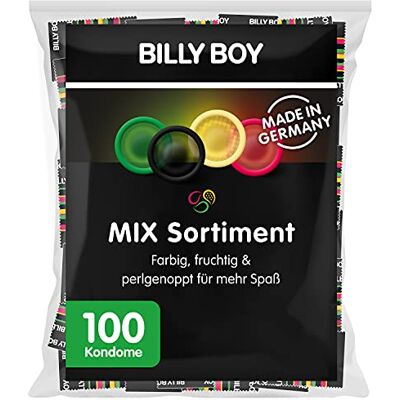 Billy Boy Lot de 100 mélanges de préservatifs Assortiment de grands paquets colorés extra humides et de perles Billy Boy Lot de 100 mélanges de préservatifs Assortiment de grands paquets colorés extra humides et de perles