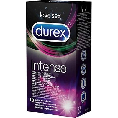 Durex Intense Orgasmic Lot de 10 préservatifs nervurés et à picots avec gel stimulant Durex Intense Orgasmic Lot de 10 préservatifs nervurés et à picots avec gel stimulant