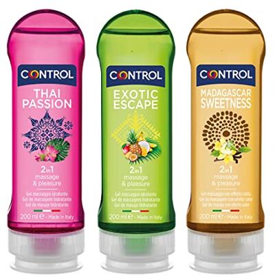 CONTROL Mix Coffret 3 Gel 2 en 1 Lubrifiants de massage – 100 % fabriqué en Italie – 600 ml CONTROL Mix Coffret 3 Gel 2 en 1 Lubrifiants de massage – 100 % fabriqué en Italie – 600 ml