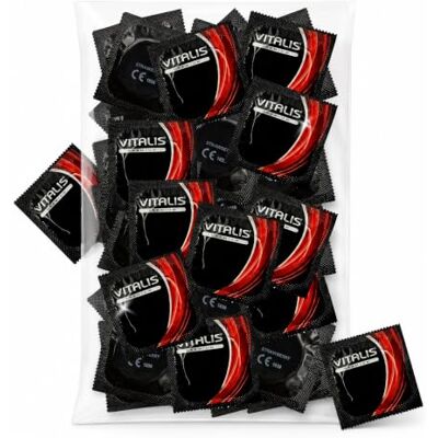 Vitalis 100 Préservatifs Premium Fraise le préservatif rouge arôme fraise Vitalis 100 Préservatifs Premium Fraise le préservatif rouge arôme fraise