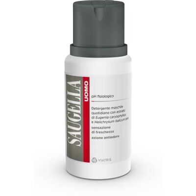 Saugella Homme nettoyant intime quotidien mâle à pH physique pour parties intimes, 200 ml Saugella Homme nettoyant intime quotidien mâle à pH physique pour parties intimes, 200 ml