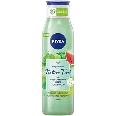 NIVEA Fresh Blends Gel douche pour femme parfum pastèque (300 ml), gel douche végétalien à base de jus de pastèque naturel, menthe et lait de coco NIVEA Fresh Blends Gel douche pour femme parfum pastèque (300 ml), gel douche végétalien à base de jus de pastèque naturel, menthe et lait de coco