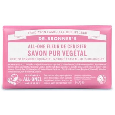 Dr. Bronner's Pain de savon fleur de cerisier Dr Bronner's 140 g Dr. Bronner's Pain de savon fleur de cerisier Dr Bronner's 140 g