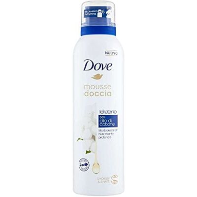 Dove 5 x Mousse de douche hydratante avec huile de coton, douceur et nutrition 24 h – 5 flacons de 200 ml Dove 5 x Mousse de douche hydratante avec huile de coton, douceur et nutrition 24 h – 5 flacons de 200 ml