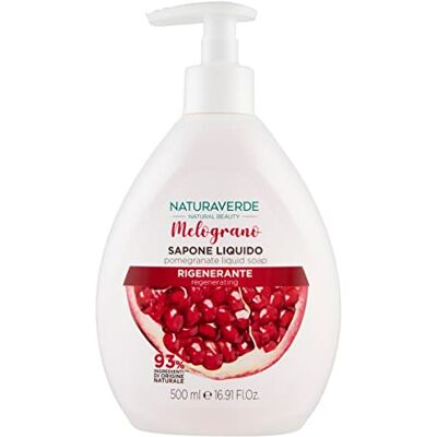 Naturaverde Natural Beauty Savon liquide grenade, savon pour les mains, nettoyant et régénérant, ingrédients d'origine naturelle, 500 ml Naturaverde Natural Beauty Savon liquide grenade, savon pour les mains, nettoyant et régénérant, ingrédients d'origine naturelle, 500 ml