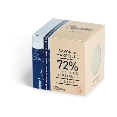 La Corvette Cube de Savon de Marseille Olive Ecocert Boite Carton 300 g La Corvette Cube de Savon de Marseille Olive Ecocert Boite Carton 300 g