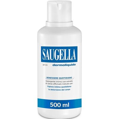 Saugella Dermoliquide nettoyant intime quotidien, pH 3.5, anti-odeur, rafraîchissant et tonifiant, avec sauge et acide lactique, 500 ml Saugella Dermoliquide nettoyant intime quotidien, pH 3.5, anti-odeur, rafraîchissant et tonifiant, avec sauge et acide lactique, 500 ml