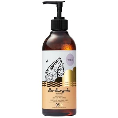 Yope Gel douche Extrait de mandarine et framboise Glycérine végétale Déshuilant Nourrissant 97% d'ingrédients naturels Formule végétalienne Extrait de mandarine et framboise 400 ml Yope Gel douche Extrait de mandarine et framboise Glycérine végétale Déshuilant Nourrissant 97% d'ingrédients naturels Formule végétalienne Extrait de mandarine et framboise 400 ml