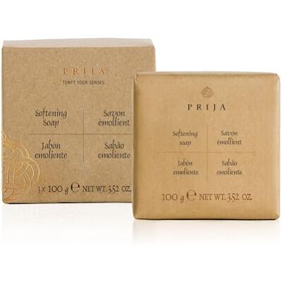 Prija Coffret-cadeau de Savon Végétal Adoucissant Pour le Nettoyage et L'hydratation des Mains, Savon pour les Mains Hydratant Enrichi Premium à la Glycérine Végétale en Format Voyage, 3 x 100g Prija Coffret-cadeau de Savon Végétal Adoucissant Pour le Nettoyage et L'hydratation des Mains, Savon pour les Mains Hydratant Enrichi Premium à la Glycérine Végétale en Format Voyage, 3 x 100g