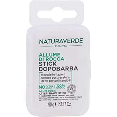 Naturaverde Pharma Bâton après-rasage pour homme, Aun de Rocca Stick, Stick Alun de Rocca, pour peaux sensibles, 100% naturel, 90 g Naturaverde Pharma Bâton après-rasage pour homme, Aun de Rocca Stick, Stick Alun de Rocca, pour peaux sensibles, 100% naturel, 90 g