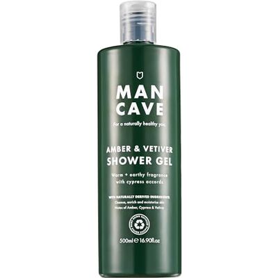 ManCave Amber Vetiver Gel douche pour homme, 500 ml, ingrédients naturels, végétalien, respectueux de l'environnement et sans cruauté envers les animaux, gel douche revigorant pour homme avec ambre ManCave Amber Vetiver Gel douche pour homme, 500 ml, ingrédients naturels, végétalien, respectueux de l'environnement et sans cruauté envers les animaux, gel douche revigorant pour homme avec ambre