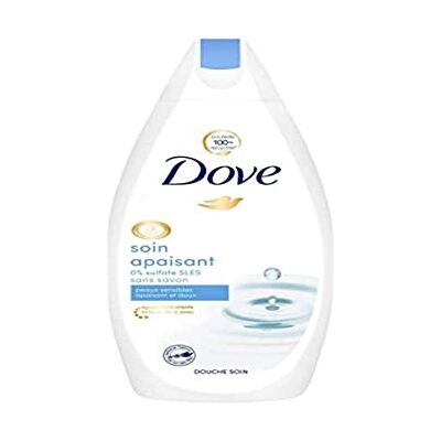 Dove Gel Douche Soin Apaisant, Peaux sensibles, sans savon, nutrition longue durée, testé dermatologiquement, 750ml Dove Gel Douche Soin Apaisant, Peaux sensibles, sans savon, nutrition longue durée, testé dermatologiquement, 750ml