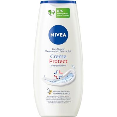 NIVEA Creme Protect & Dexpanthénol Douche de soin (250 ml), gel douche avec vitamines et huiles précieuses, crème de douche sans savon au dexpanthénol pour peaux sèches et sensibles NIVEA Creme Protect & Dexpanthénol Douche de soin (250 ml), gel douche avec vitamines et huiles précieuses, crème de douche sans savon au dexpanthénol pour peaux sèches et sensibles