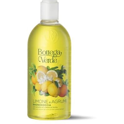Bottega Verde , Bain douche Citron et Agrumes, avec extrait de citrons de Sicile, orange et pamplemousse, pour tous les types de peau (400 ml) Bottega Verde , Bain douche Citron et Agrumes, avec extrait de citrons de Sicile, orange et pamplemousse, pour tous les types de peau (400 ml)