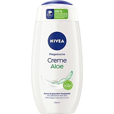 NIVEA Douche de soin à l'aloe crème (250 ml), gel douche frais parfumé avec mousse veloutée, douche crème nettoyante douce à l'aloe vera naturel NIVEA Douche de soin à l'aloe crème (250 ml), gel douche frais parfumé avec mousse veloutée, douche crème nettoyante douce à l'aloe vera naturel