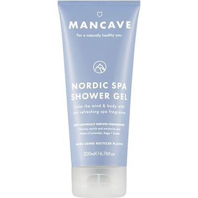 ManCave Gel Douche Nordic Spa 200ml – Naturel, Vegan, Sans Cruauté – Gel Douche Apaisant pour Hommes avec Lavande, Sauge et Cèdre ManCave Gel Douche Nordic Spa 200ml – Naturel, Vegan, Sans Cruauté – Gel Douche Apaisant pour Hommes avec Lavande, Sauge et Cèdre
