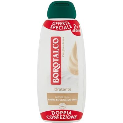 Borotalco Bain de douche Hydratant Vanille et Avoine, pack double 450 ml x 2 Borotalco Bain de douche Hydratant Vanille et Avoine, pack double 450 ml x 2