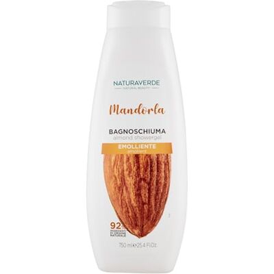 Naturaverde Natural Beauty Bain moussant Amande, Emollient, douche familiale, homme, femme, savon pour le corps Naturaverde Natural Beauty Bain moussant Amande, Emollient, douche familiale, homme, femme, savon pour le corps