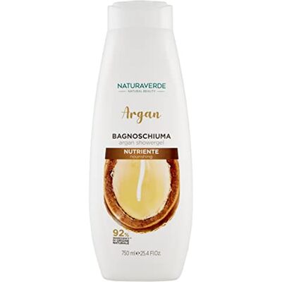 Naturaverde Natural Beauty Bain moussant Argan nourrissant, douche homme femme, savon pour le corps, 750 ml Naturaverde Natural Beauty Bain moussant Argan nourrissant, douche homme femme, savon pour le corps, 750 ml