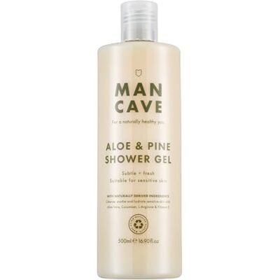 ManCave Gel Douche Aloé & Pin pour Hommes 500ml, Ingrédients Naturels, Vegan, Éco-responsable et Sans Cruauté Animale, avec Aloé Vera et Concombre Aloe vera, concombre, formule douce, naturel, végétalien, respectueux de l'environnement, sans cruauté env ManCave Gel Douche Aloé & Pin pour Hommes 500ml, Ingrédients Naturels, Vegan, Éco-responsable et Sans Cruauté Animale, avec Aloé Vera et Concombre Aloe vera, concombre, formule douce, naturel, végétalien, respectueux de l'environnement, sans cruauté env