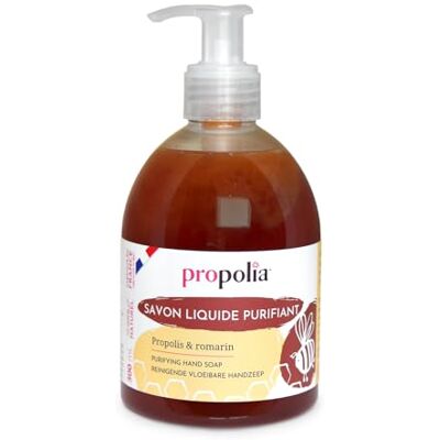 Propolia Savon liquide mains purifiant Propolis/Romarin Utilisation quotidienne Enfants & Adultes Fabriqué en France 300 ml Propolia Savon liquide mains purifiant Propolis/Romarin Utilisation quotidienne Enfants & Adultes Fabriqué en France 300 ml