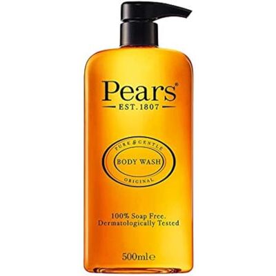 PEARS Pure & Gentle Gel douche aux extraits naturels apaisants, 10 fois plus d'hydratant*, nettoyant pour les mains et le corps sans savon, cadeau de douche pour homme et femme, parfum original, 500 PEARS Pure & Gentle Gel douche aux extraits naturels apaisants, 10 fois plus d'hydratant*, nettoyant pour les mains et le corps sans savon, cadeau de douche pour homme et femme, parfum original, 500