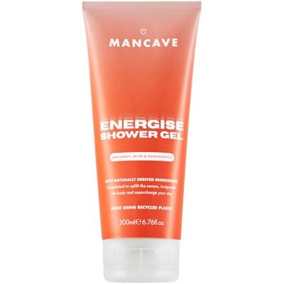 ManCave Energise Gel Douche 200ml – Notes Revigorantes de Bergamote, Musc et Santal – Sans Sulfates, Sans Parabènes, Naturel, Vegan, Sans Cruauté ManCave Energise Gel Douche 200ml – Notes Revigorantes de Bergamote, Musc et Santal – Sans Sulfates, Sans Parabènes, Naturel, Vegan, Sans Cruauté